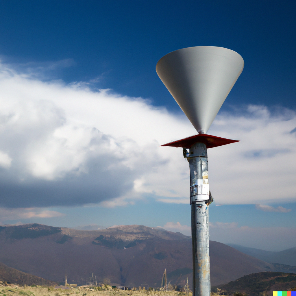DALL·E 2023-01-29 20.10.03 - a tornado siren on the top of a mountain.png